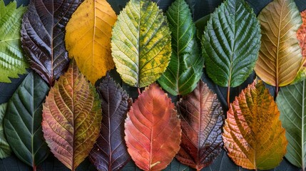 Leaf Patterns: A photo of a variety of leaves, each showcasing its unique pattern and texture