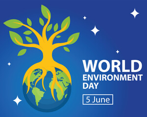 illustration vector graphic of plants thrive on the globe, perfect for international day, world environment day, celebrate, greeting card, etc.