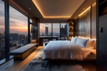 hotel room with bed