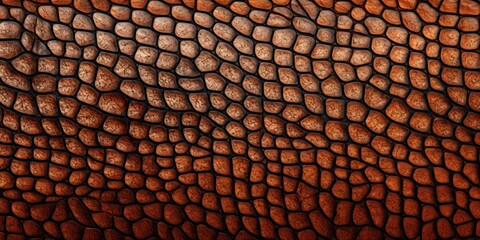 Textured Brown Crocodile Skin Pattern. Animal Texture Background. Generative AI
