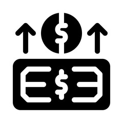 money growth glyph icon
