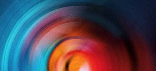 Abstract color swirl vortex grainy background noise texture dark blue orange red poster banner cover design - obrazy, fototapety, plakaty