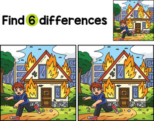Civilian with a Burning House Find The Differences