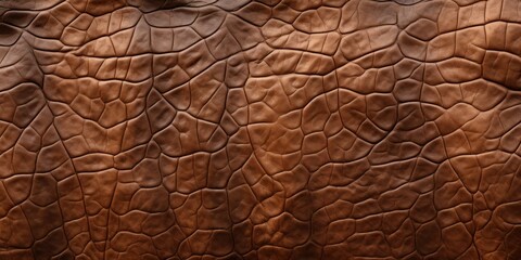 Animal Leather Background. Textured Brown Surface. Hippopotamus Wrinkled Skin. Generative AI