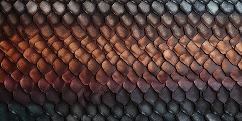 Close-Up of Snake Skin Texture with Natural Brown Tones. Generative AI