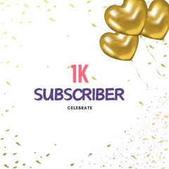 celebration card 1m ,100k,1k,followers , subscriber - obrazy, fototapety, plakaty