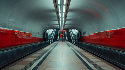 Metro station in Warsaw Poland