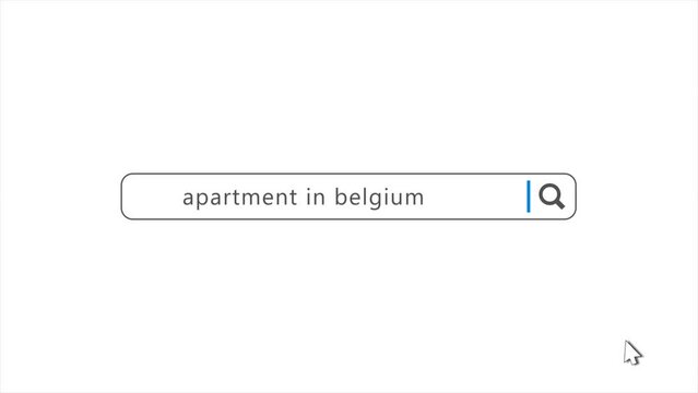 Apartment in Belgium in Search Animation. Internet Browser Searching