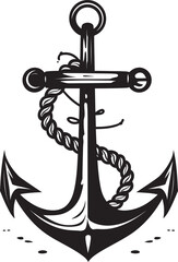 Sailor Anchor Vector Illustration with Pirate Skull Emblem