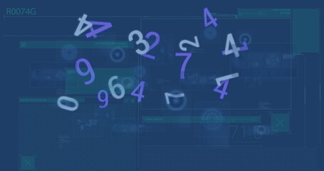 Image of numbers, scope scanning and data processing