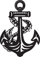 Sailor Anchor Vector Illustration with Scroll Design