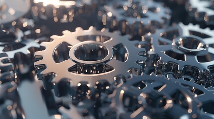 a visual metaphor of gears interlocking and turning together smoothly, symbolizing the interconnectedness and synchronized effort of teamwork in achieving organizational goals