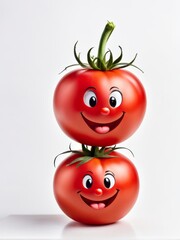 Tomato character  isolated on white background.