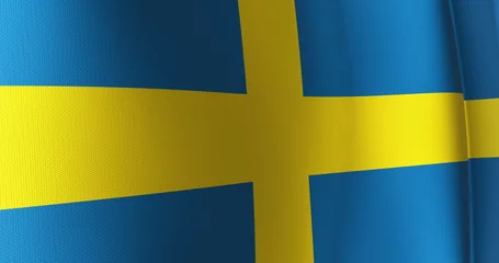 Poster Lieux européens Aniamtion of waving flag of sweden