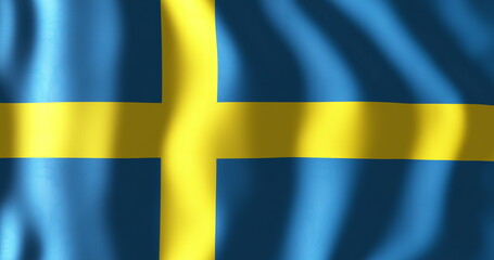 Fototapeta premium Aniamtion of waving flag of sweden