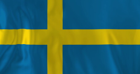 Naklejka premium Image of national flag of sweden waving