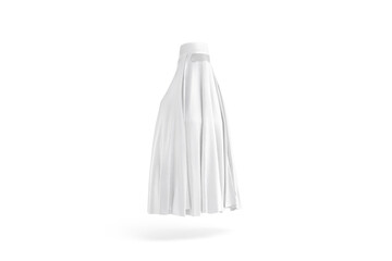 Blank white muslim female burqa mockup, side view