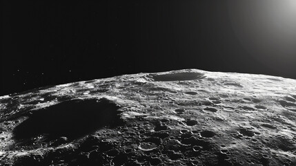 Moon surface. Dark background. Space panorama. mission - obrazy, fototapety, plakaty
