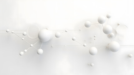 Clean structure of a white molecule or atom background