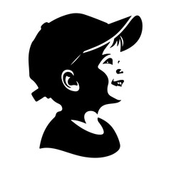 Boy in baseball cap. Vector