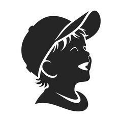 Boy silhouette in baseball cap