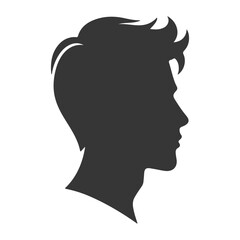 Modern young man profile. Silhouette. Vector