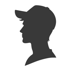 Sporty young man profile. Silhouette. Vector