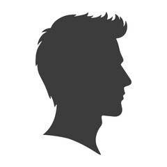 Silhouette. Young man profile. Vector