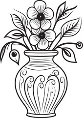 Ornate Vase Line Art Vector Graphic