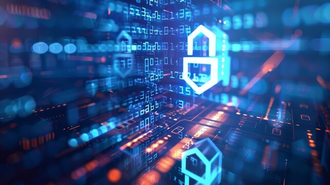lock with check mark and binary code iso 27001 information security standard concept illustration