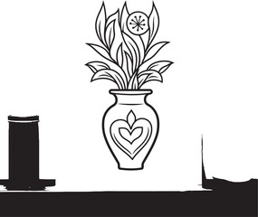 Classic Vase Outline Vector Graphic