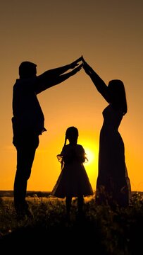 happy sunset father mother child kid girl buying real estate house, family bonding time, home purchase excitement, real estate family goals, buying home together, happy mortgage process, happy family