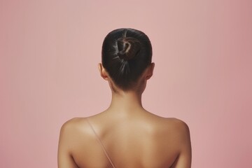 Fresh and Clean Back of a Beautiful Young Woman in a Cosmetology Spa Setting, Emphasizing Beauty and Care Concept.