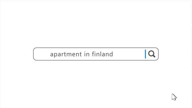 Apartment in Finland in Search Animation. Internet Browser Searching