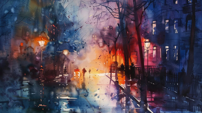 Watercolor painting, Lighting Effect