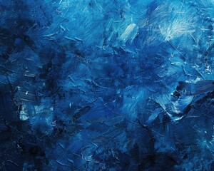 Blue Impressionist Texture: Grimy Abstract Background with Chaotic Art Detail and Design - obrazy, fototapety, plakaty