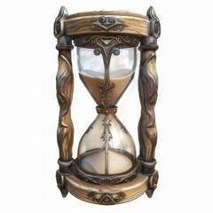  2D video game asset, Hourglass. Single object, white background