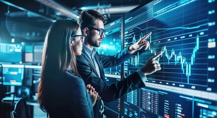 Fototapeta premium Strategic Analysis in Data Control Room