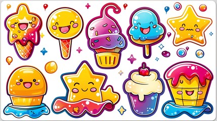 Cute Customizable ice cream shop menu templates, Bright scene, octane renderer, light orange environment, panoramic shots, high quality, masterpieces