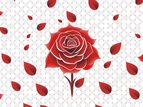 Roseprint background vector illustration with grid in the style of white color, flat design, high resolution photography