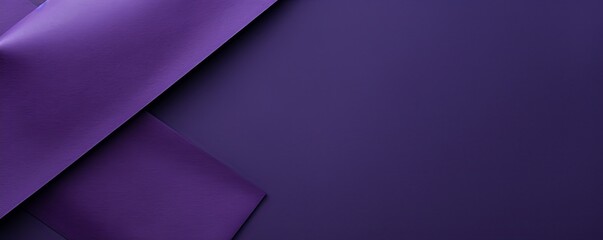 Purple background with dark purple paper on the right side, minimalistic background, copy space concept, top view, flat lay