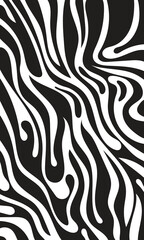 Dynamic flowing fluid pattern abstract background. Monochrome abstract flow pattern fabric fashion template