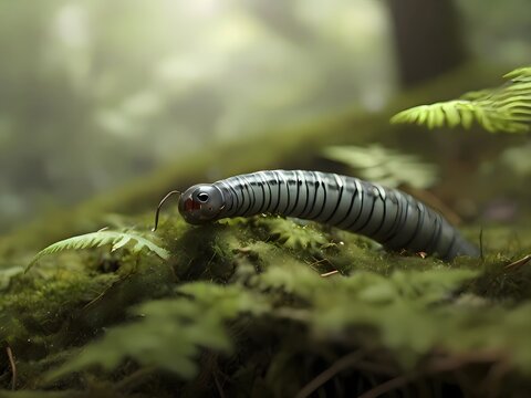 caterpillar on a leaf worm 