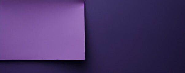 Purple background with dark purple paper on the right side, minimalistic background, copy space concept, top view, flat lay