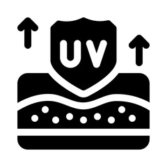 uv protection glyph icon