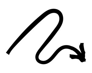 Hand drawn simple arrow drawn with wax crayon, chalk or charcoal. Uneven dry texture for underlining highlighting. Pencil drawn lines, strikethrough, grungy vector isolated on white