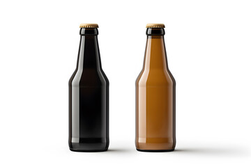 Craft beer bottle mockup isolated on background