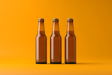 Craft beer bottle mockup isolated on background