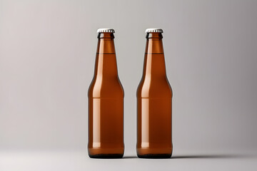 Craft beer bottle mockup isolated on background