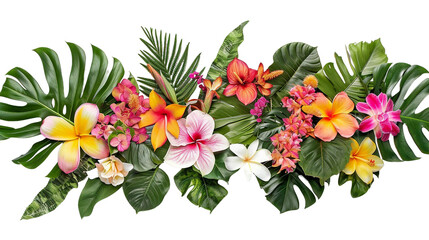 A Vibrant Collection of Exotic Flowers on transparent background